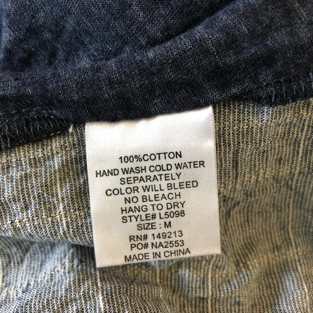 Kori America Denim Blue Crinkle Top Small Medium - Picture 6 of 8
